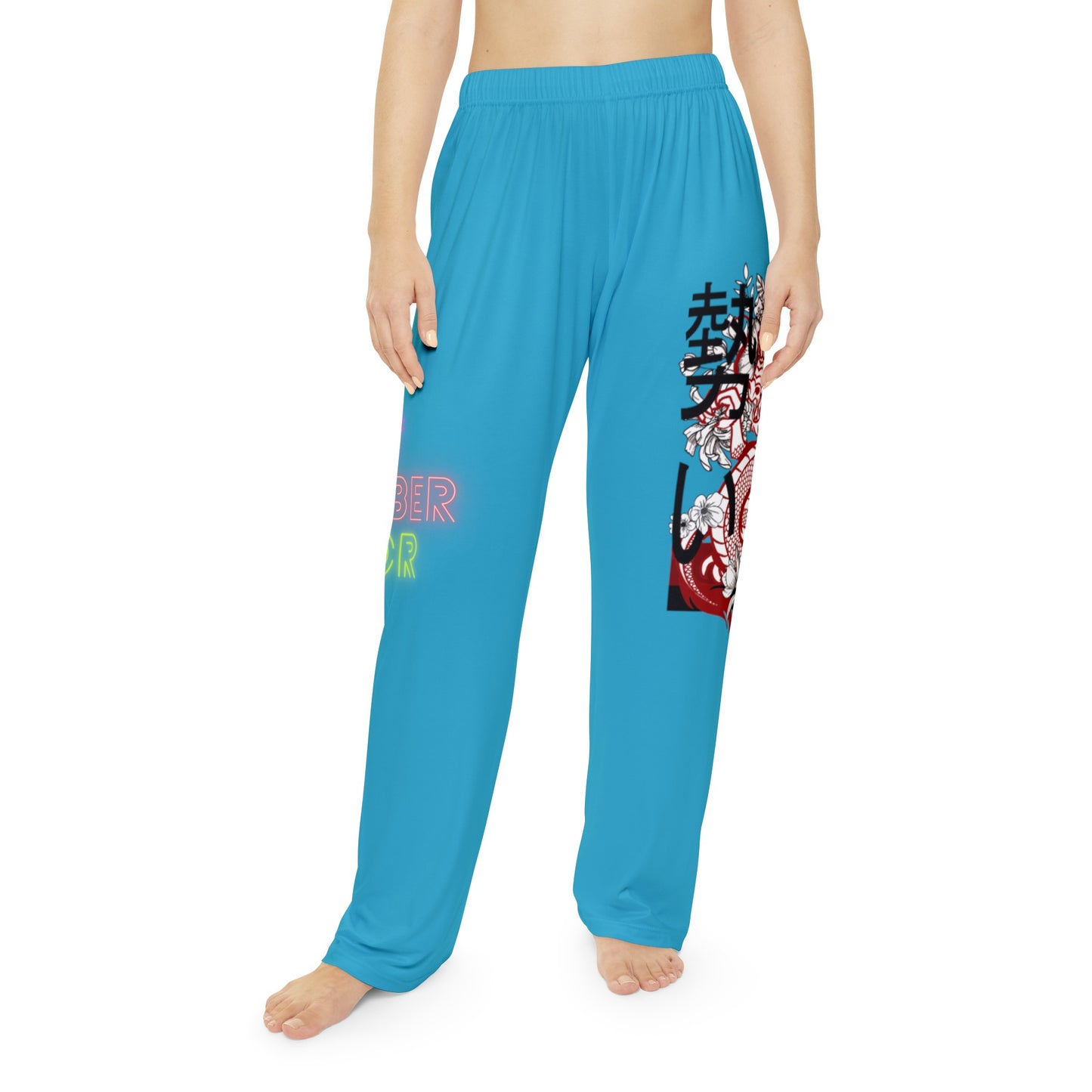 Women's Pajama Pants: Dragons Turquoise