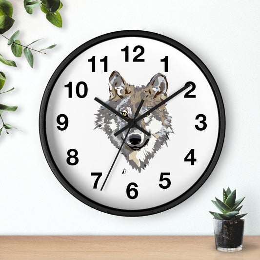 Wall clock: Wolves Black