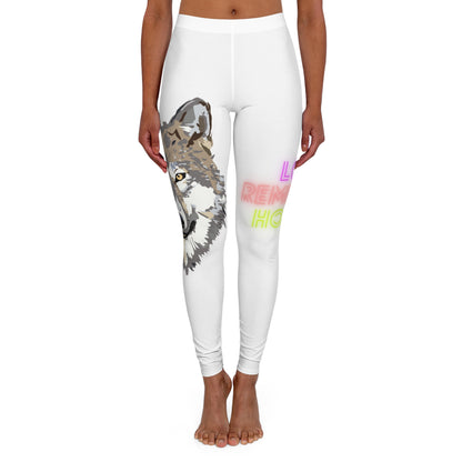 Women's Spandex Leggings: Wolves White