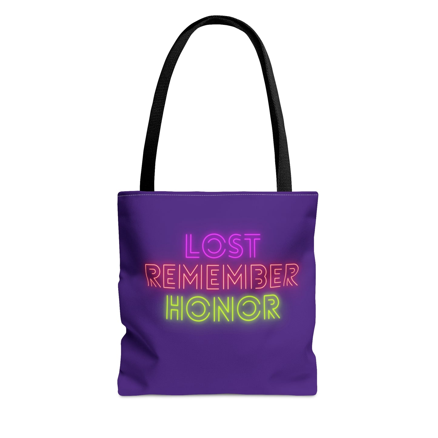 Tote Bag: Lost Remember Honor Purple