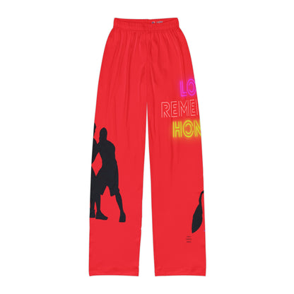 Kids Pajama Pants: Basketball Red