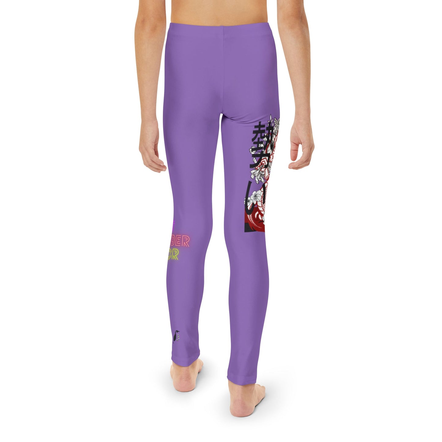 Youth Full-Length Leggings: Dragons Lite Purple