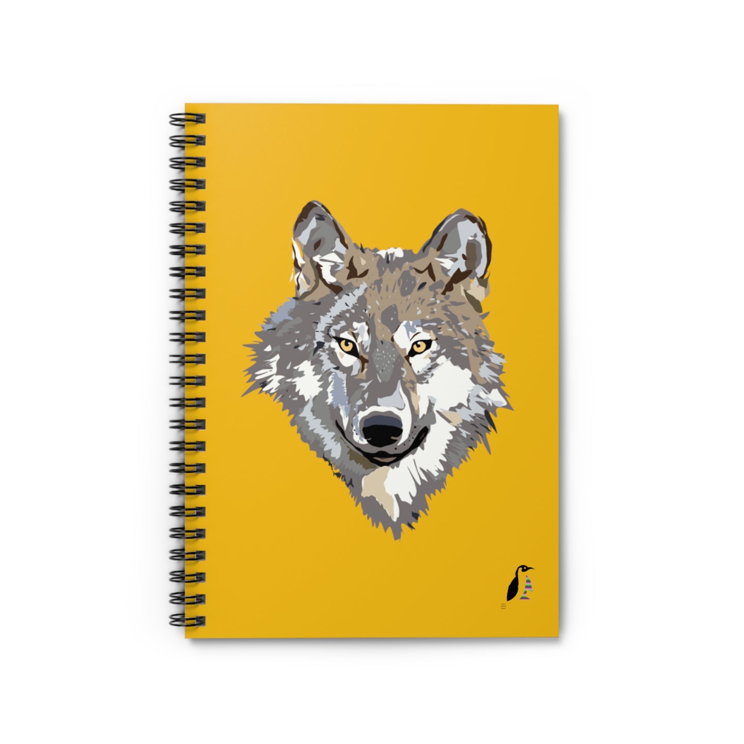 Spiral Notebook - Ruled Line: Wolves Yellow