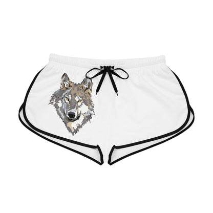 Women's Relaxed Shorts: Wolves White