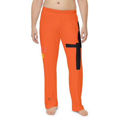 Men's Pajama Pants: Fishing Orange