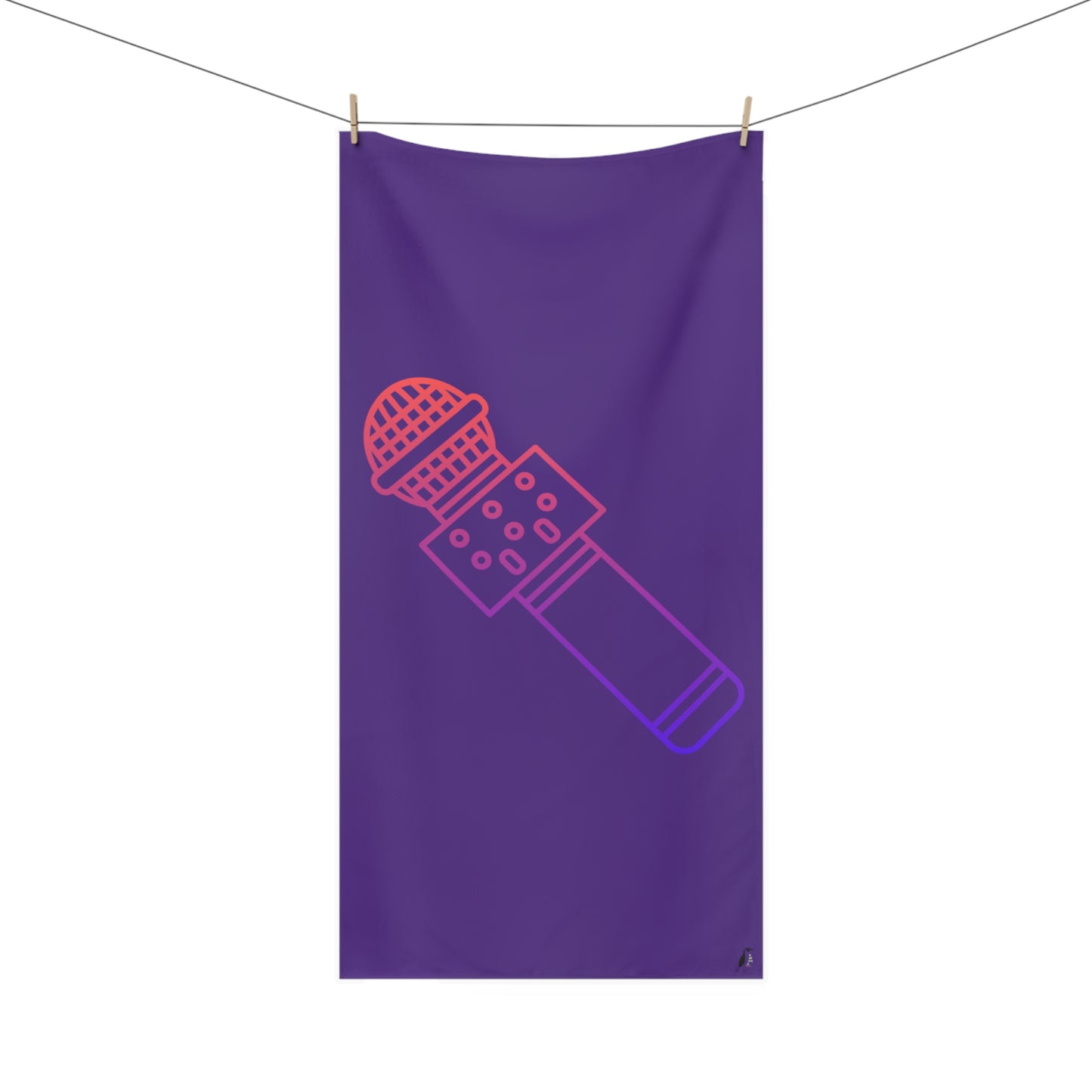 Mink-Cotton Towel: Music Purple
