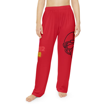 Women's Pajama Pants: Football Dark Red