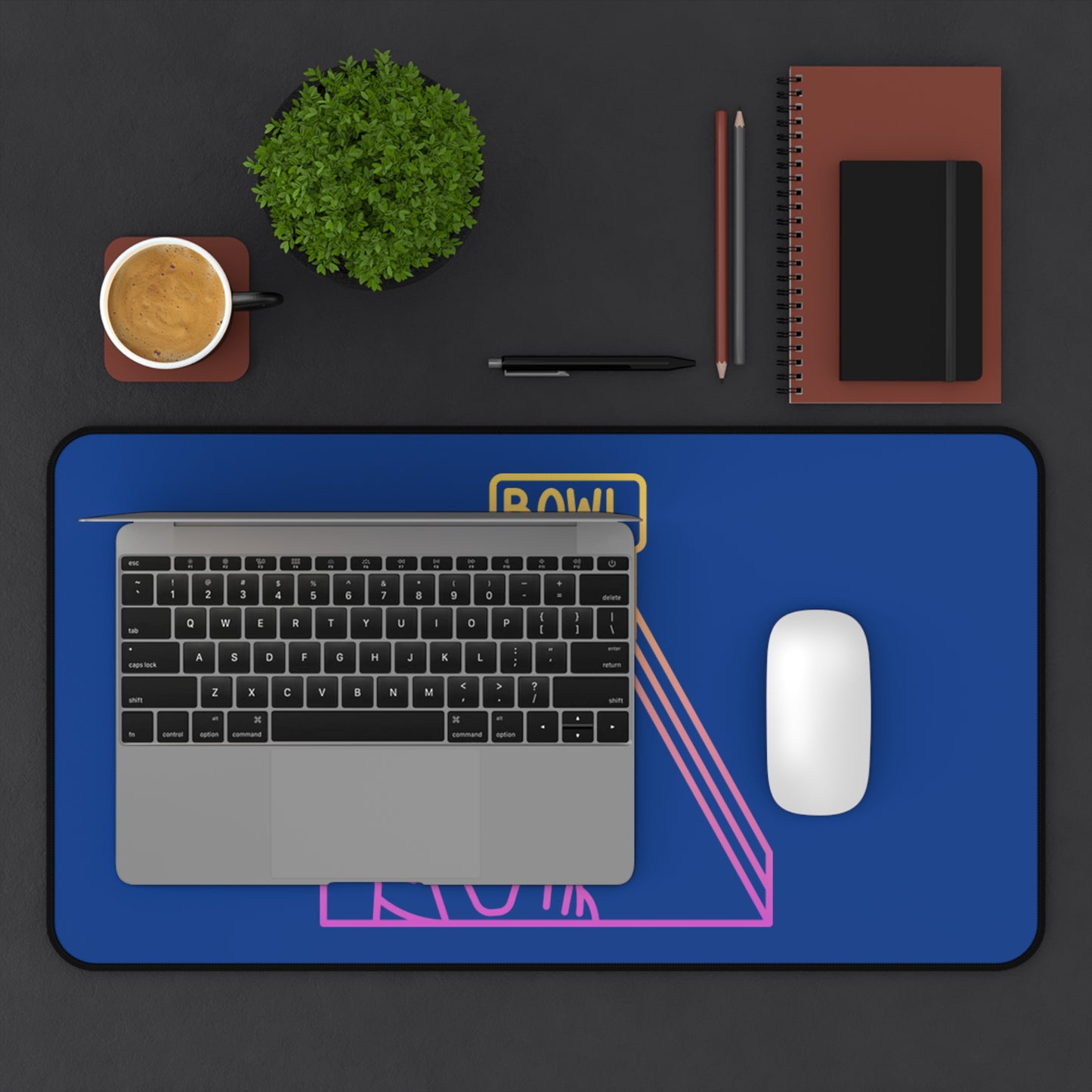 Desk Mat: Bowling Dark Blue