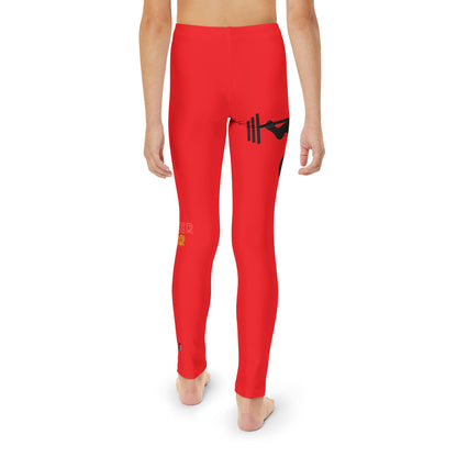 Youth Full-Length Leggings: Weightlifting Red