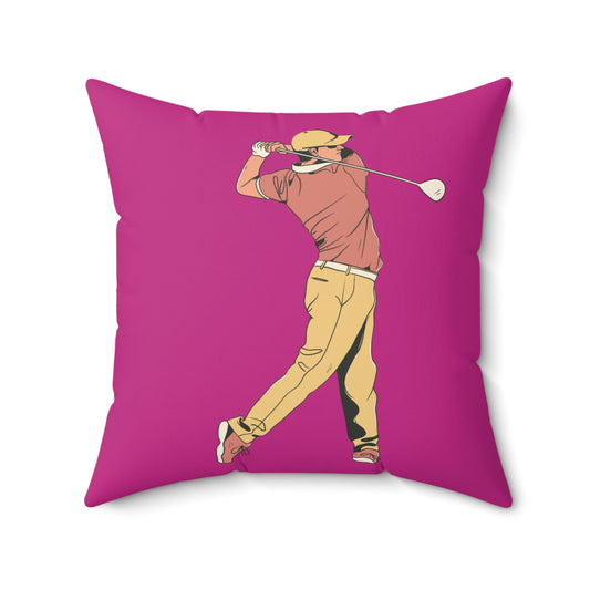 Spun Polyester Square Pillow: Golf Pink