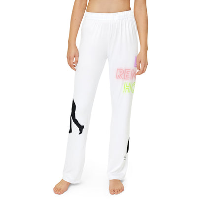 Kids Pajama Pants: Hockey White