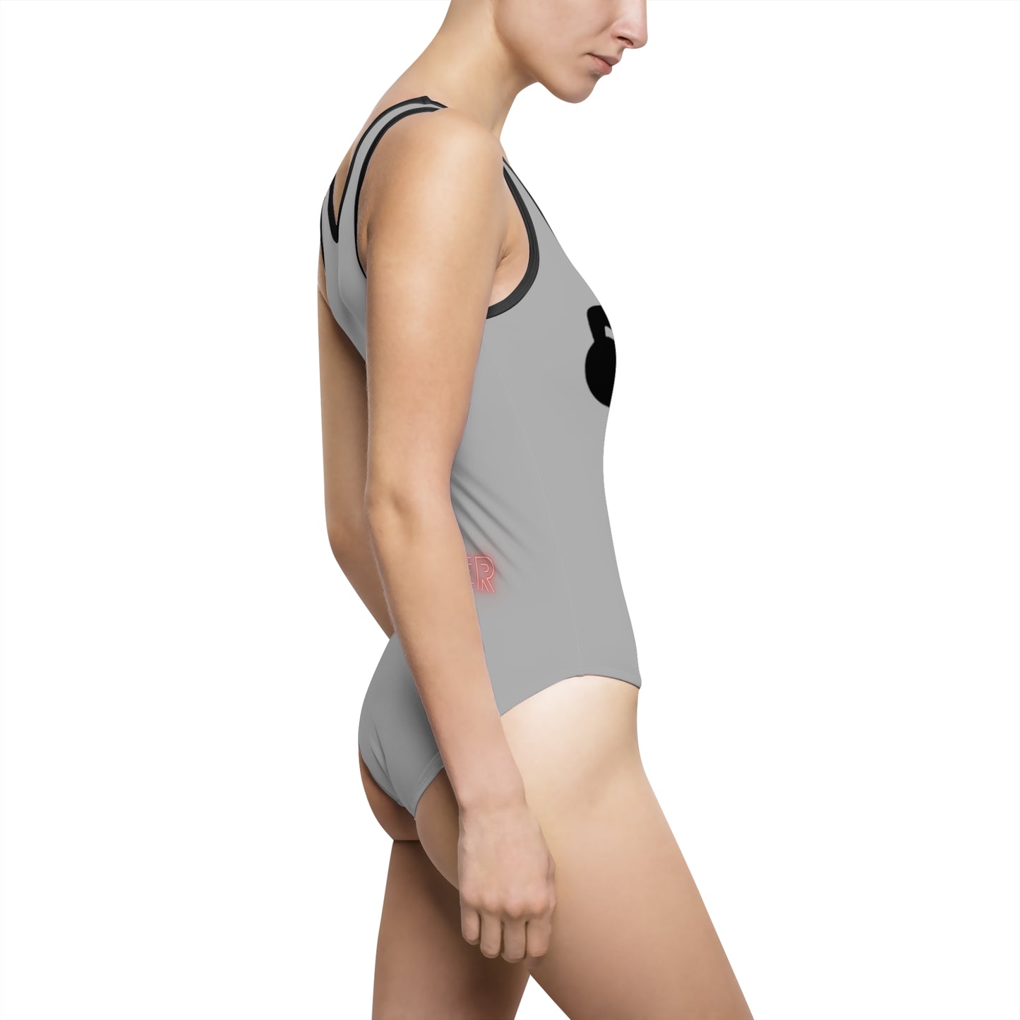 Women's Classic One-Piece Swimsuit: Basketball Lite Grey