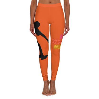 Women's Spandex Leggings: Skateboarding Orange