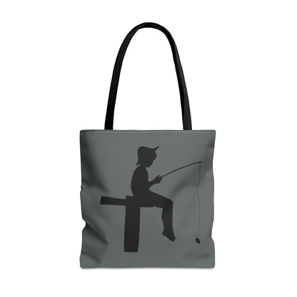 Tote Bag: Fishing Dark Grey