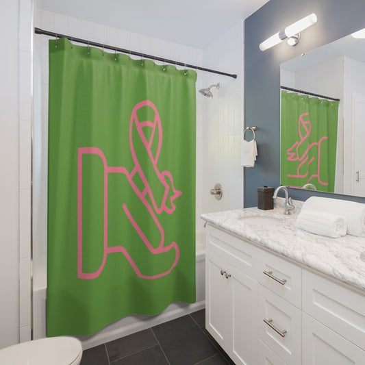 Shower Curtains: #1 Fight Cancer Green