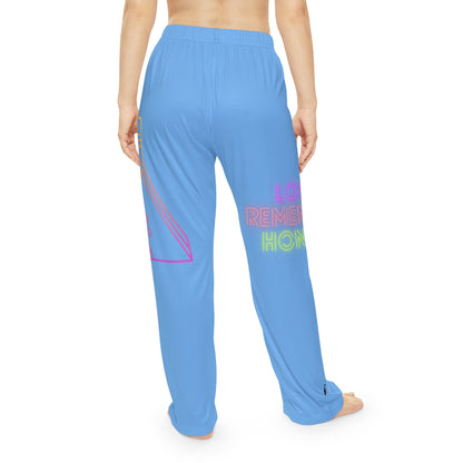 Women's Pajama Pants: Bowling Lite Blue