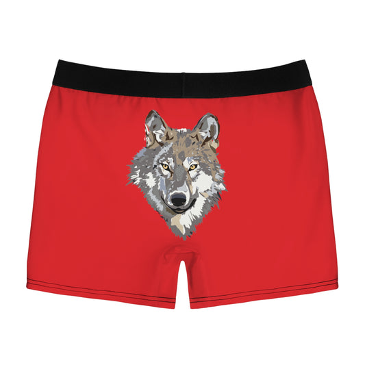 Men's Boxer Briefs: Wolves Red