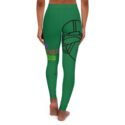 Women's Spandex Leggings: Football Dark Green