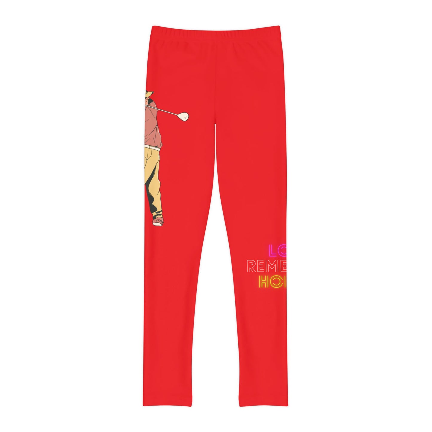 Youth Full-Length Leggings: Golf Red