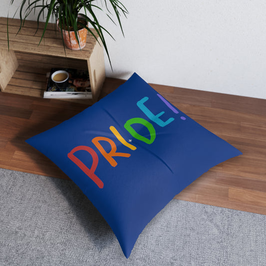 Tufted Floor Pillow, Square: LGBTQ Pride Dark Blue