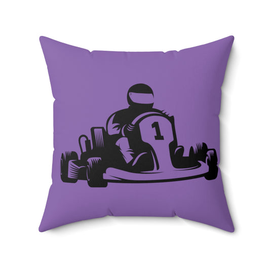 Spun Polyester Square Pillow: Racing Lite Purple