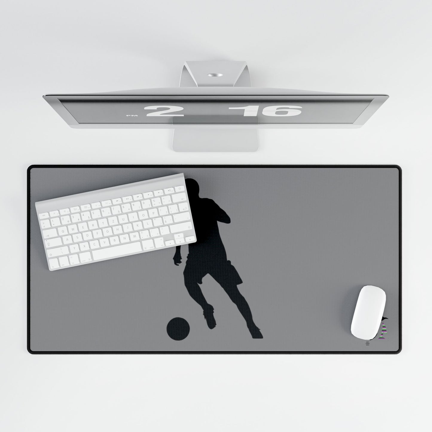 Desk Mats: Soccer Grey