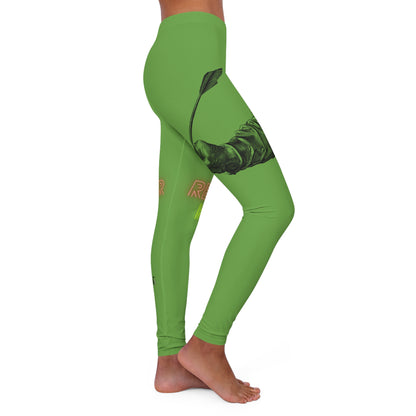 Women's Spandex Leggings: Writing Green