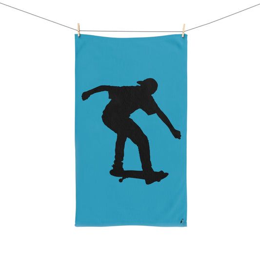 Hand Towel: Skateboarding Turquoise