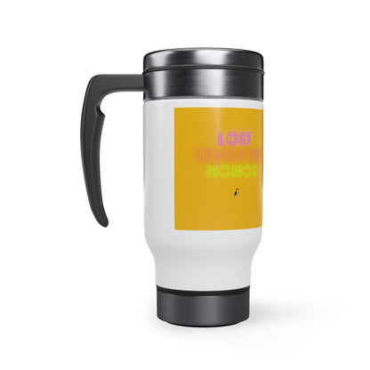 Stainless Steel Travel Mug with Handle, 14oz: Gaming Yellow