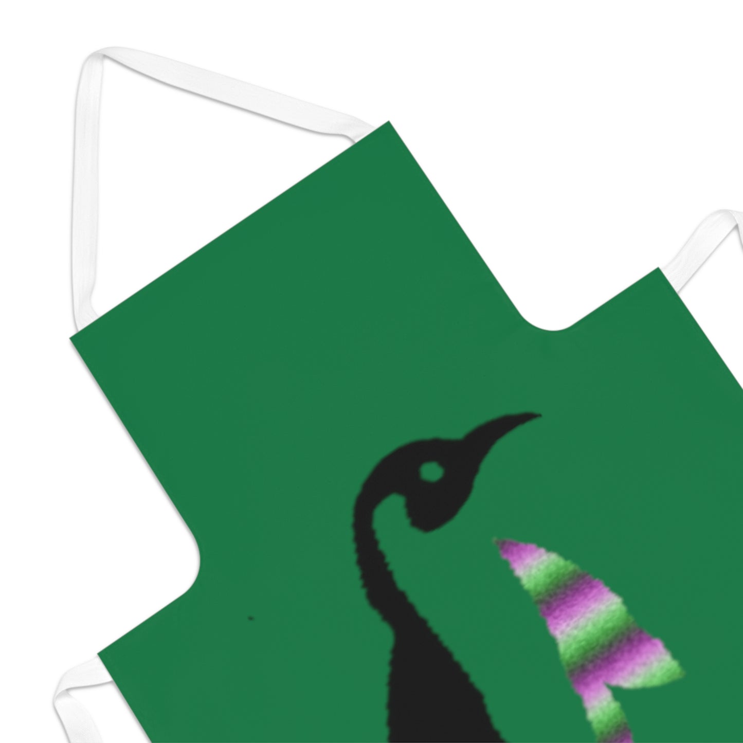 Adult Apron: Crazy Penguin World Logo Dark Green