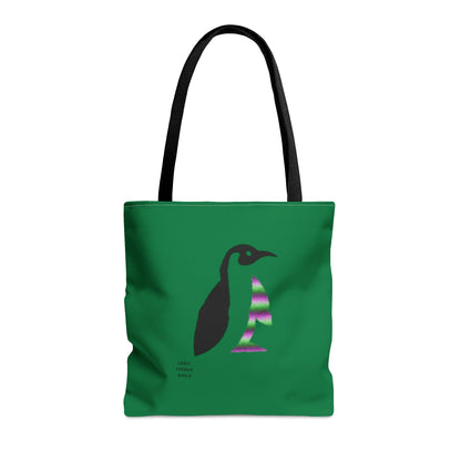 Tote Bag: Crazy Penguin World Logo Dark Green