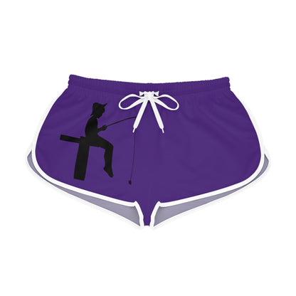 Women's Relaxed Shorts: Fishing Purple