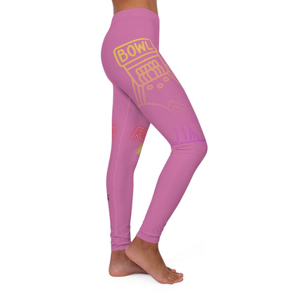 Women's Spandex Leggings: Bowling Lite Pink