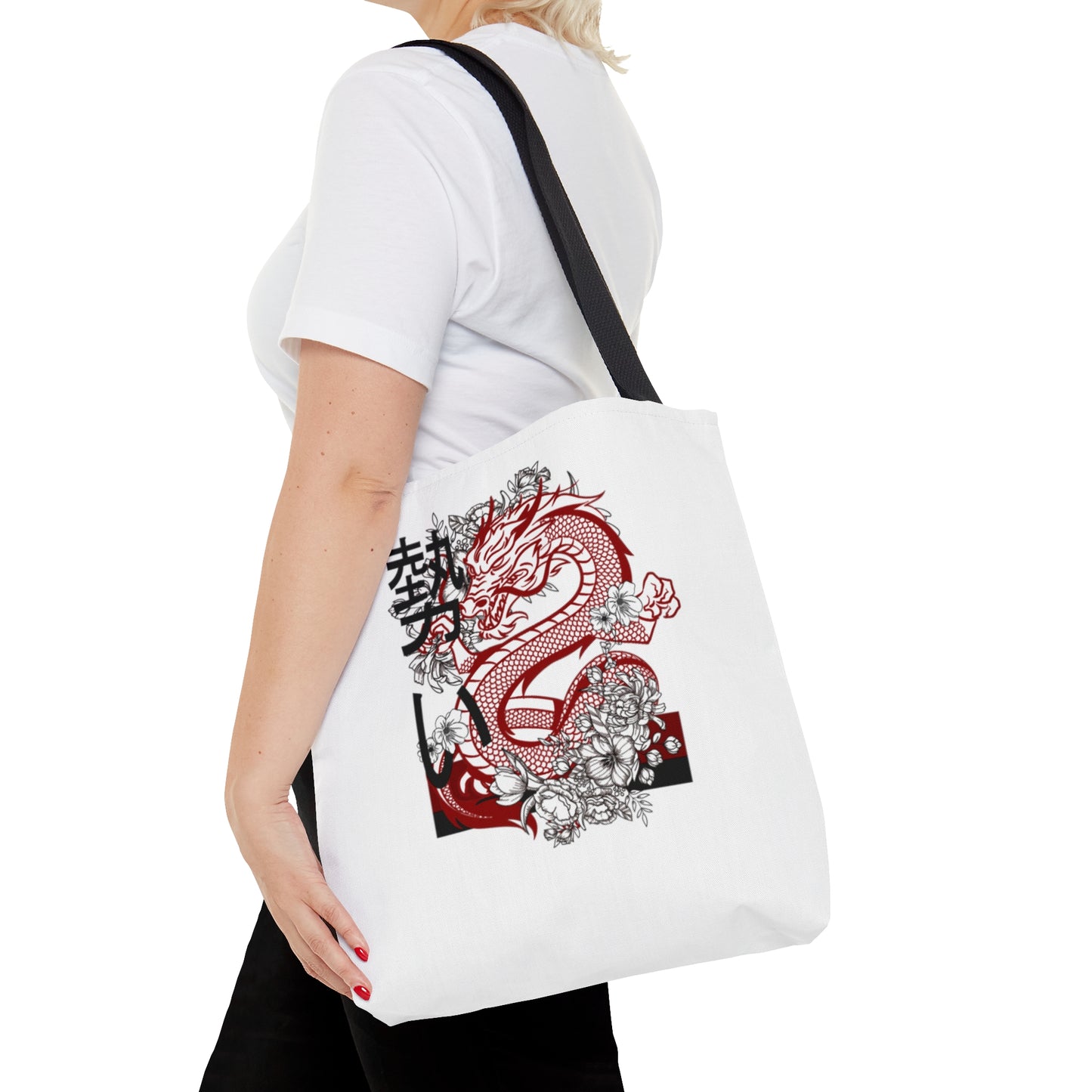 Tote Bag: Dragons White