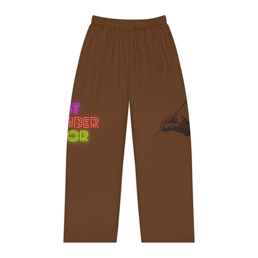 Women's Pajama Pants: Writing Brown