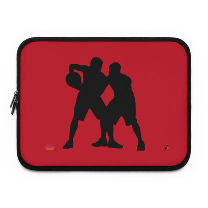 Laptop Sleeve: Basketball Dark Red