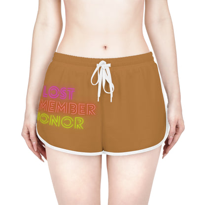 Women's Relaxed Shorts: Lost Remember Honor Lite Brown