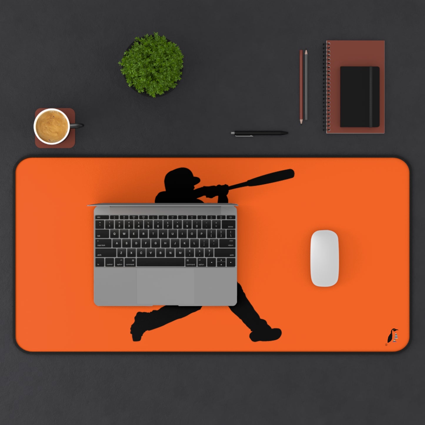 Desk Mat: Baseball Orange