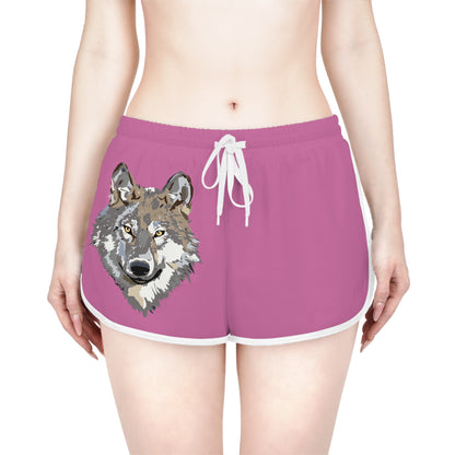 Women's Relaxed Shorts: Wolves Lite Pink