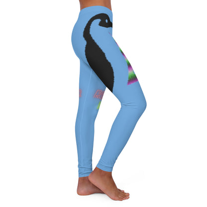 Women's Spandex Leggings: Crazy Penguin World Logo Lite Blue