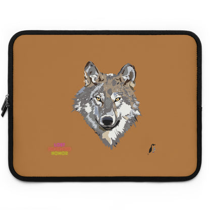 Laptop Sleeve: Wolves Lite Brown