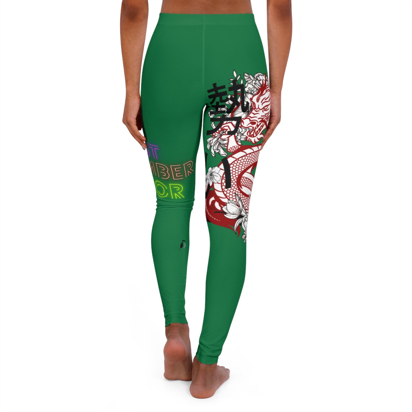 Women's Spandex Leggings: Dragons Dark Green