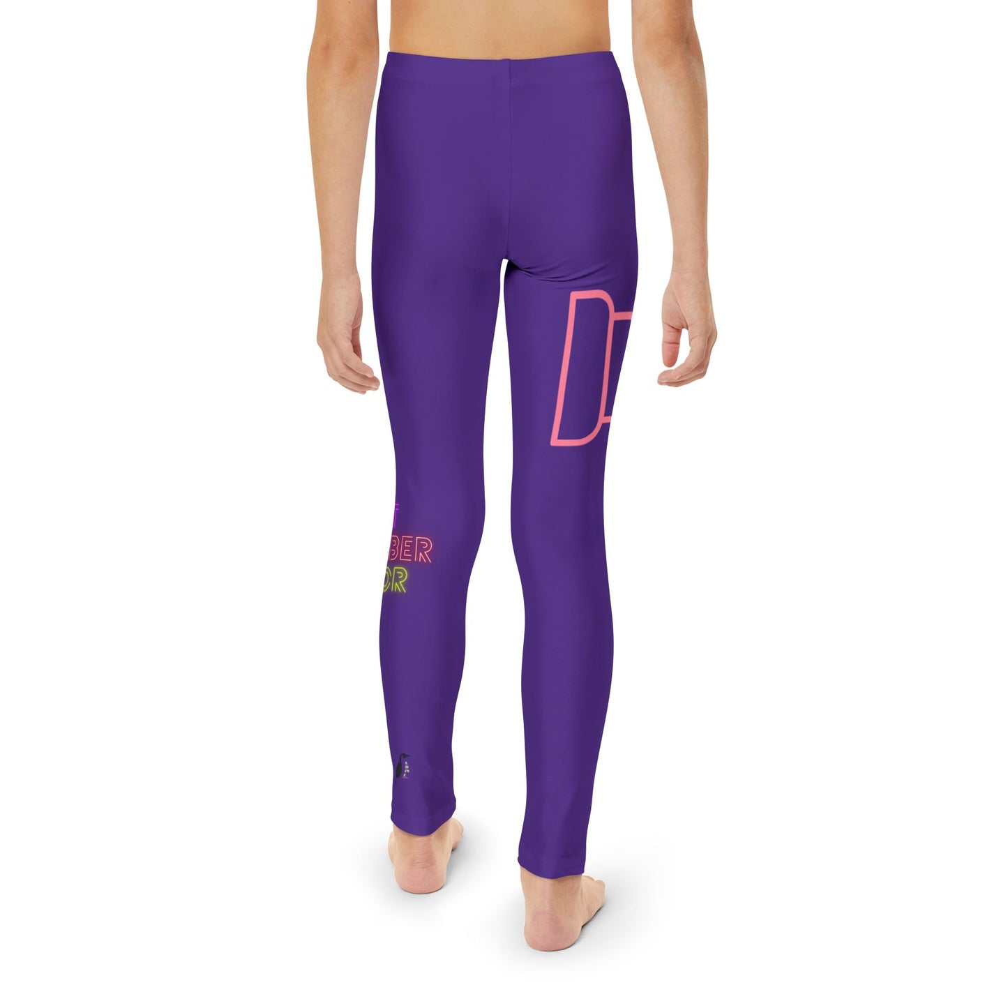 Youth Full-Length Leggings: Fight Cancer Purple