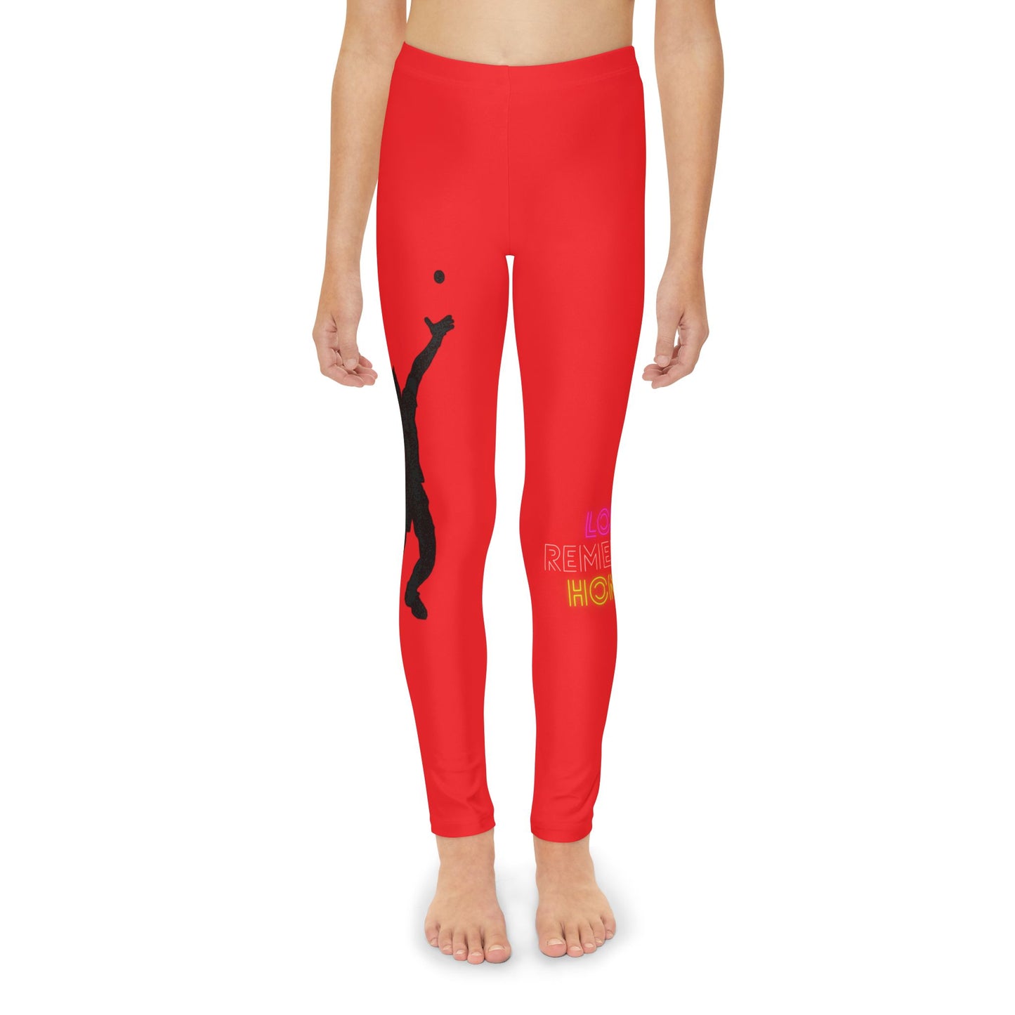 Youth Full-Length Leggings: Tennis Red