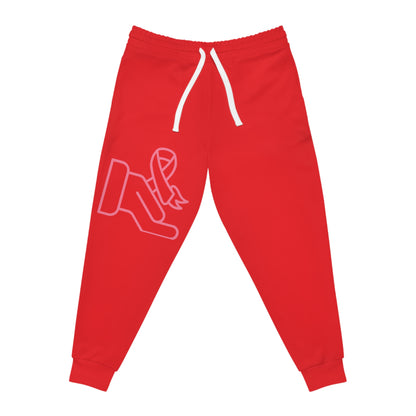 Athletic Joggers: Fight Cancer Red