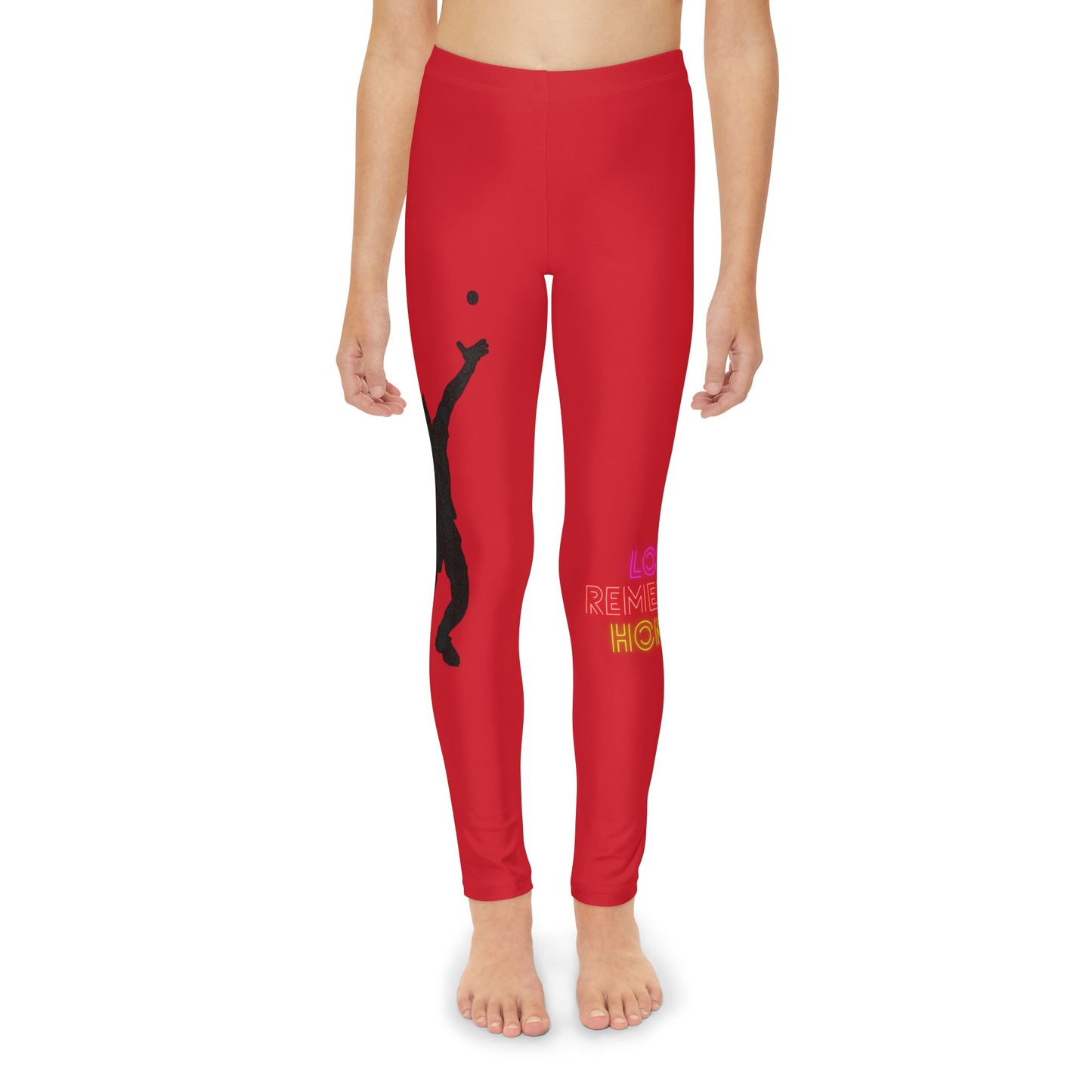 Youth Full-Length Leggings: Tennis Dark Red