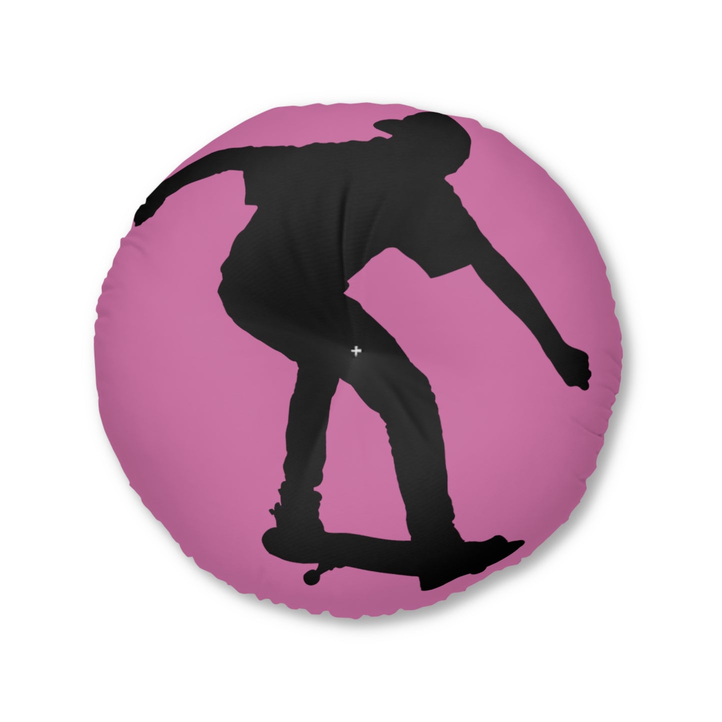 Tufted Floor Pillow, Round: Skateboarding Lite Pink