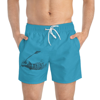 Swim Trunks: Writing Turquoise