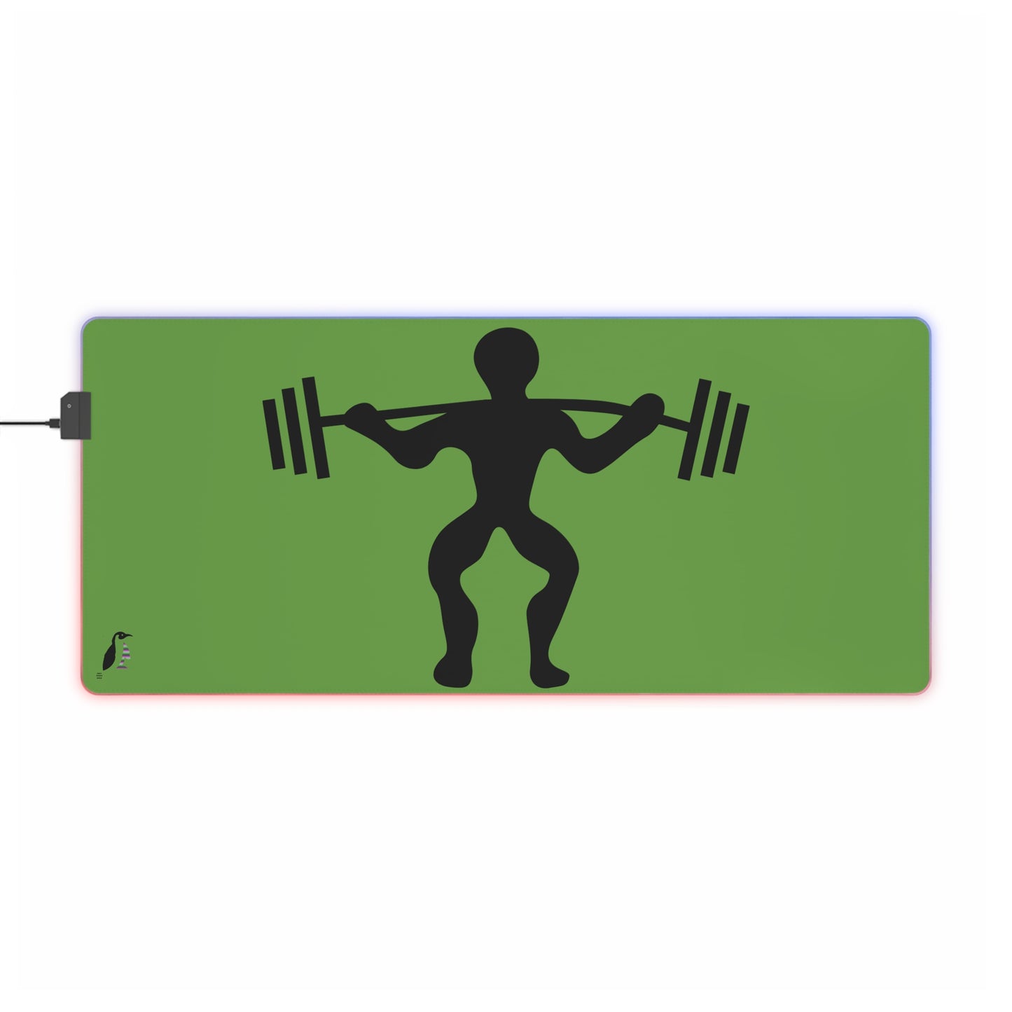 LED Gaming Mouse Pad: Weightlifting Green