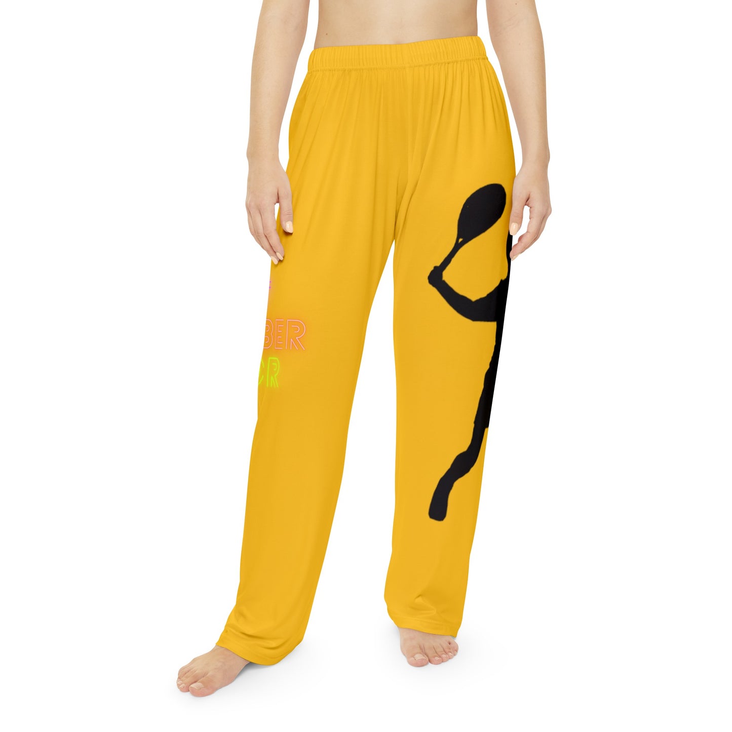 Pambabaeng Pajama Pants: Tennis Yellow 